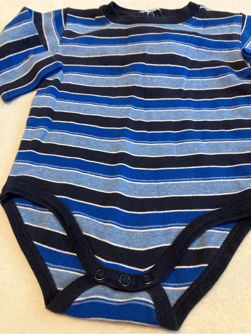 Baby Two-Piece Navy & Blue Striped Bodysuit Set